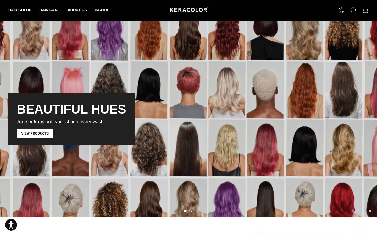 keracolorhair.com homepage screenshot