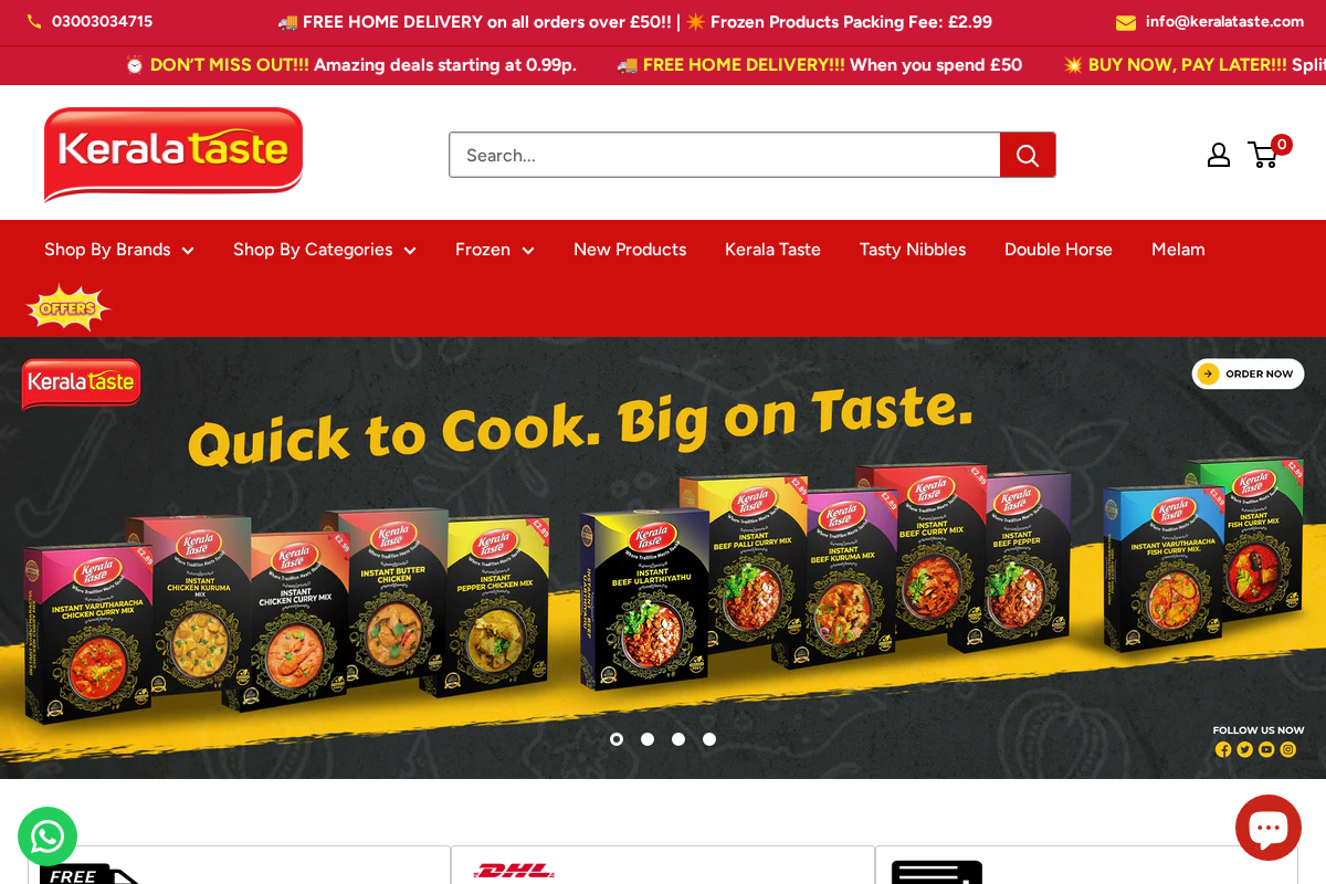 Kerala Taste homepage screenshot