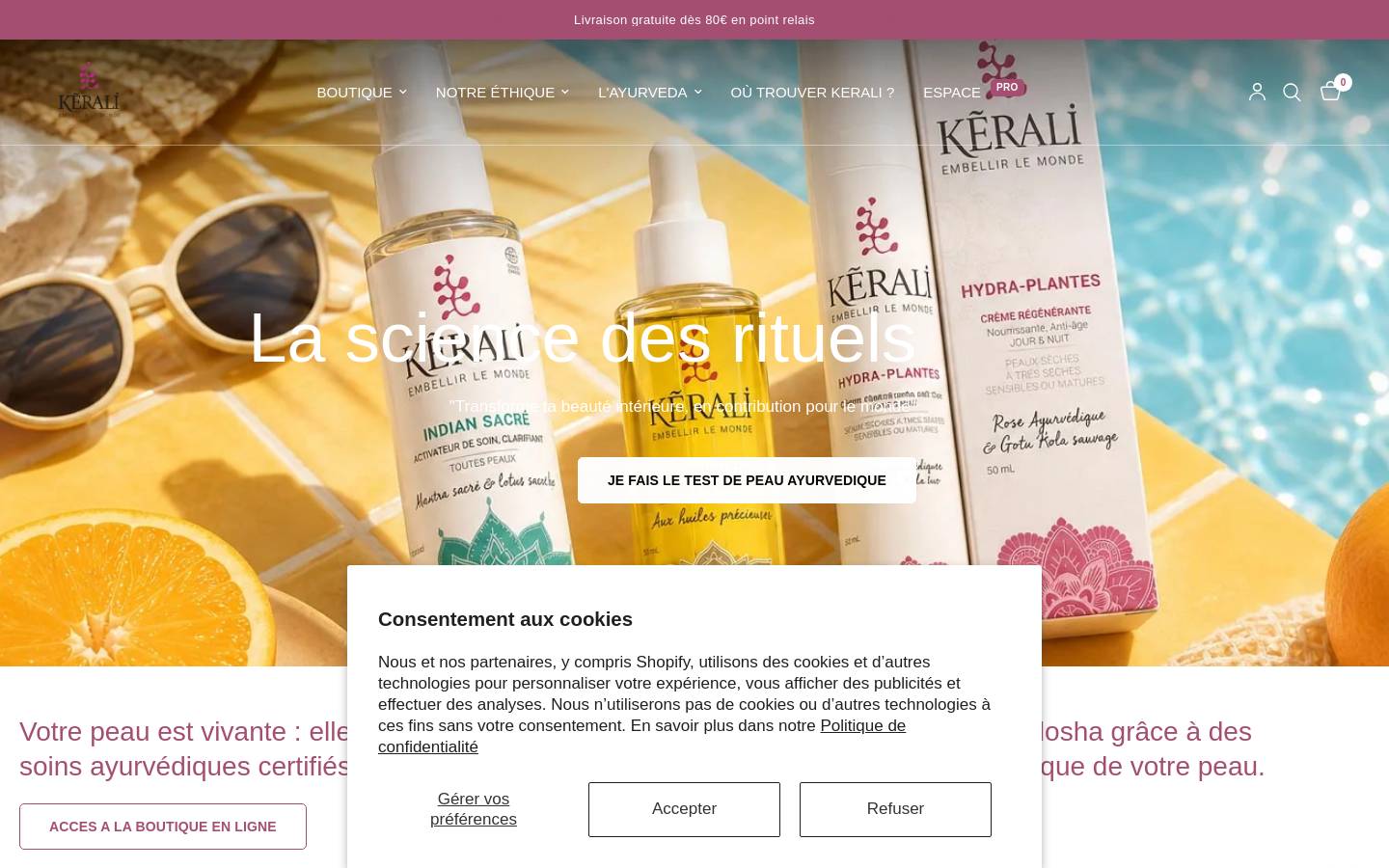 kerali.fr homepage screenshot