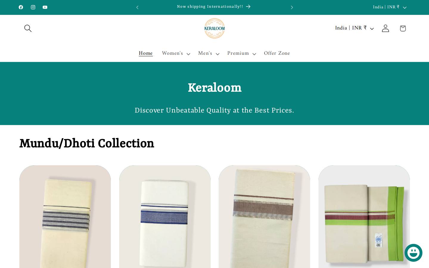 keraloom.in homepage screenshot