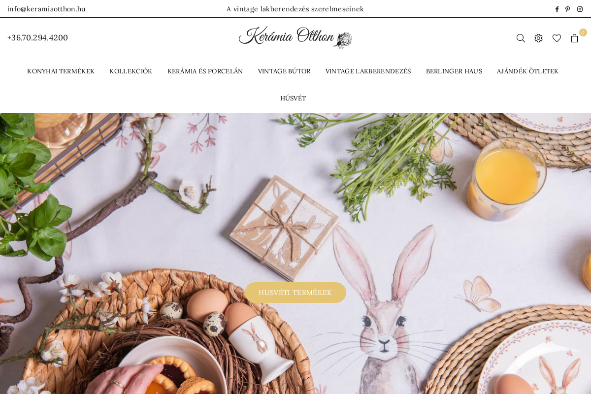 Kerámia Otthon Vintage lakberendezés homepage screenshot