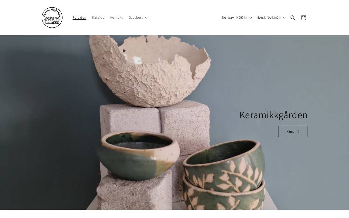 keramikkgaarden.no homepage screenshot