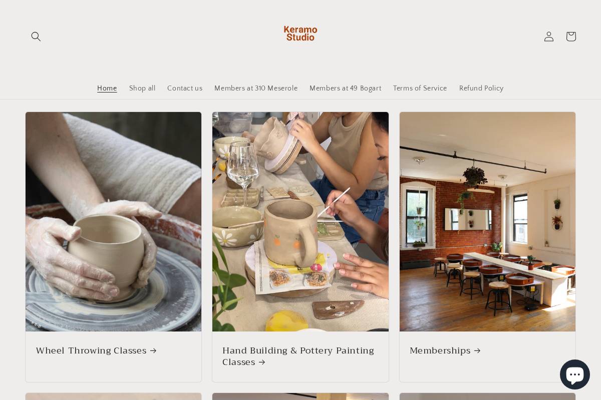 keramostudio.com homepage screenshot