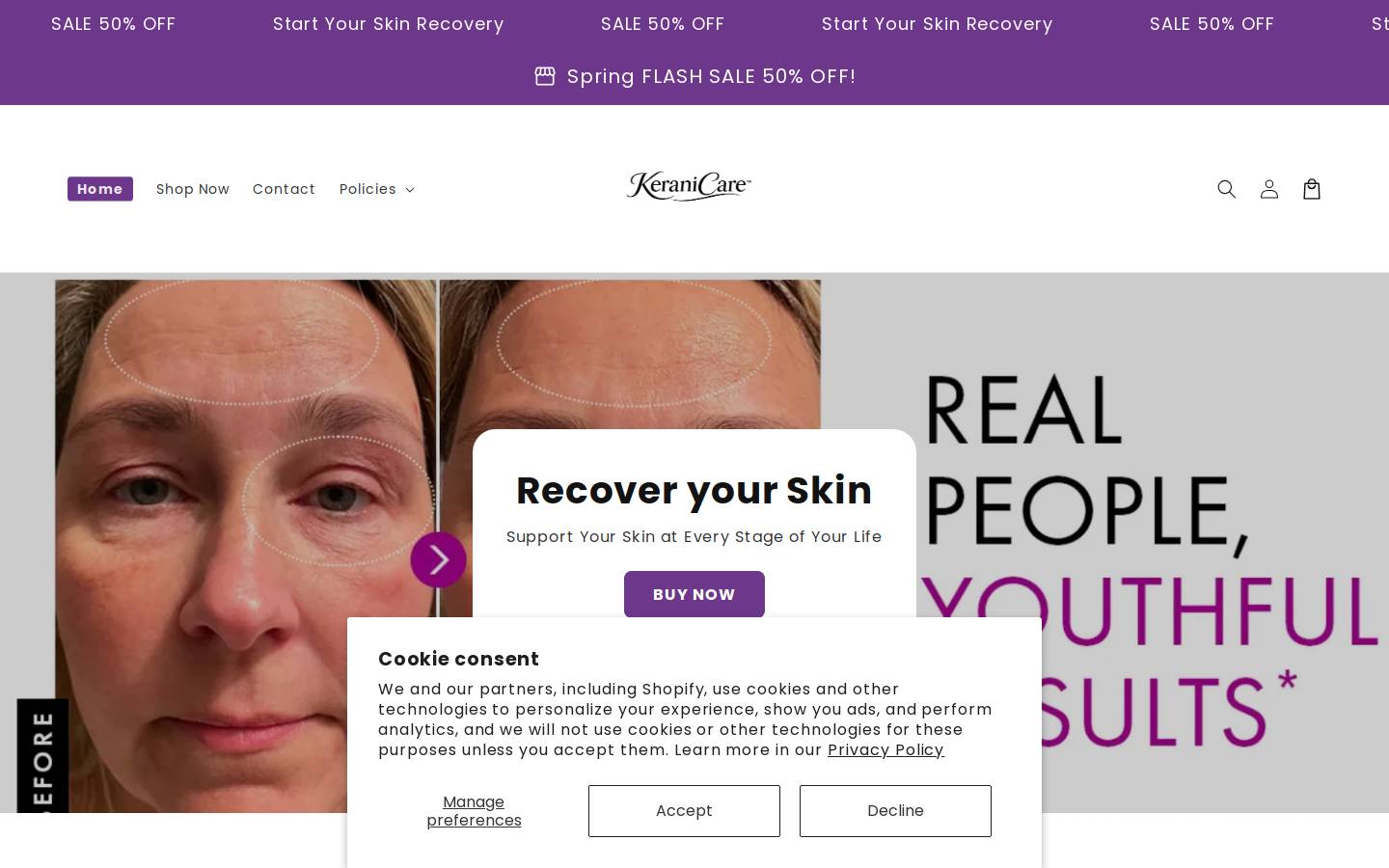 keranicare.com homepage screenshot