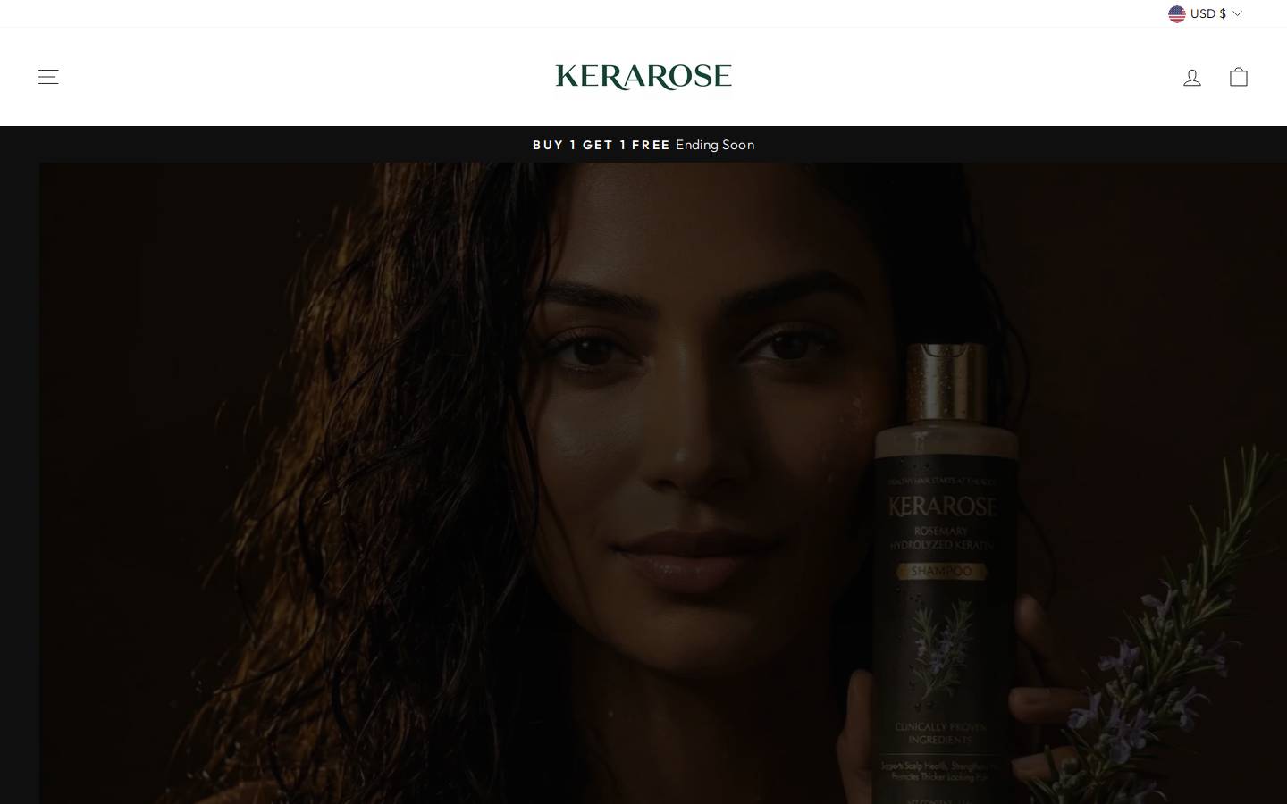 Kerarose homepage screenshot