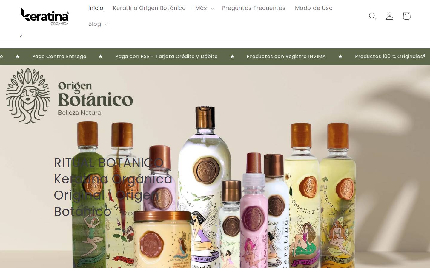 keratinaorganica.com homepage screenshot
