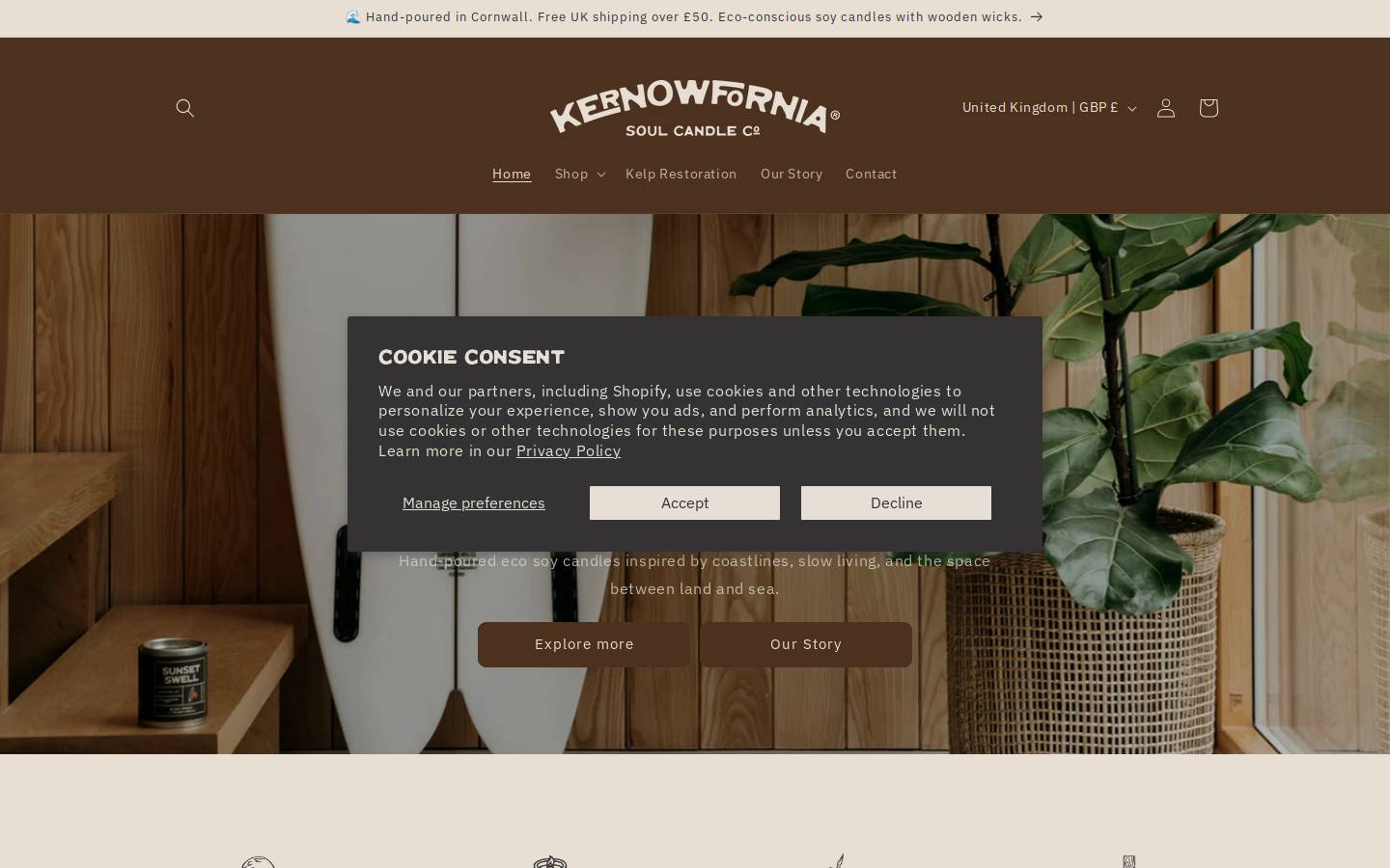 kernowforniasoul.com homepage screenshot