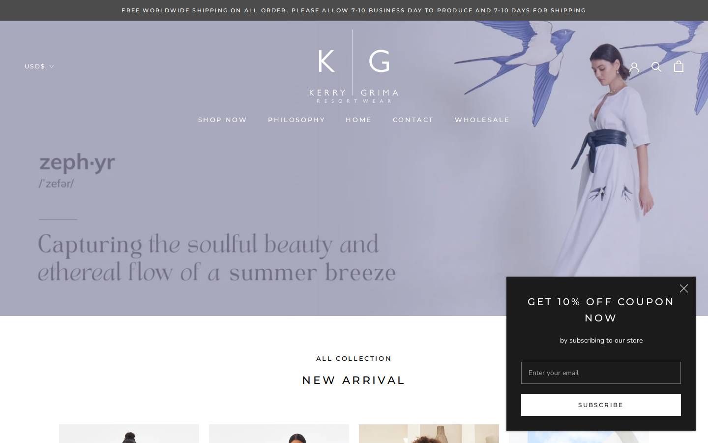 kerrygrima.com homepage screenshot