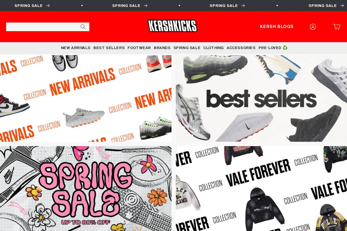 Kershkicks homepage screenshot