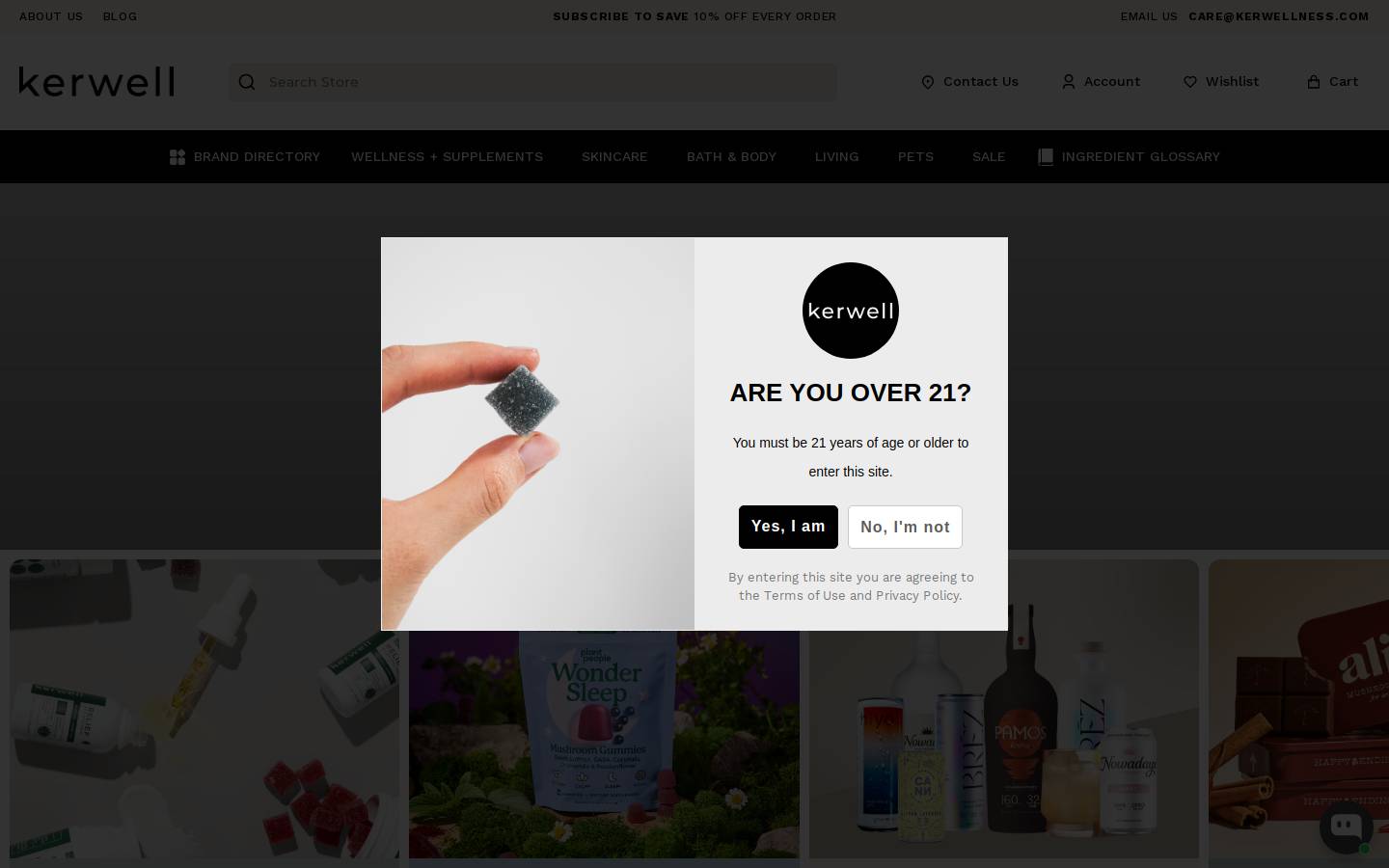 kerwellness.com homepage screenshot