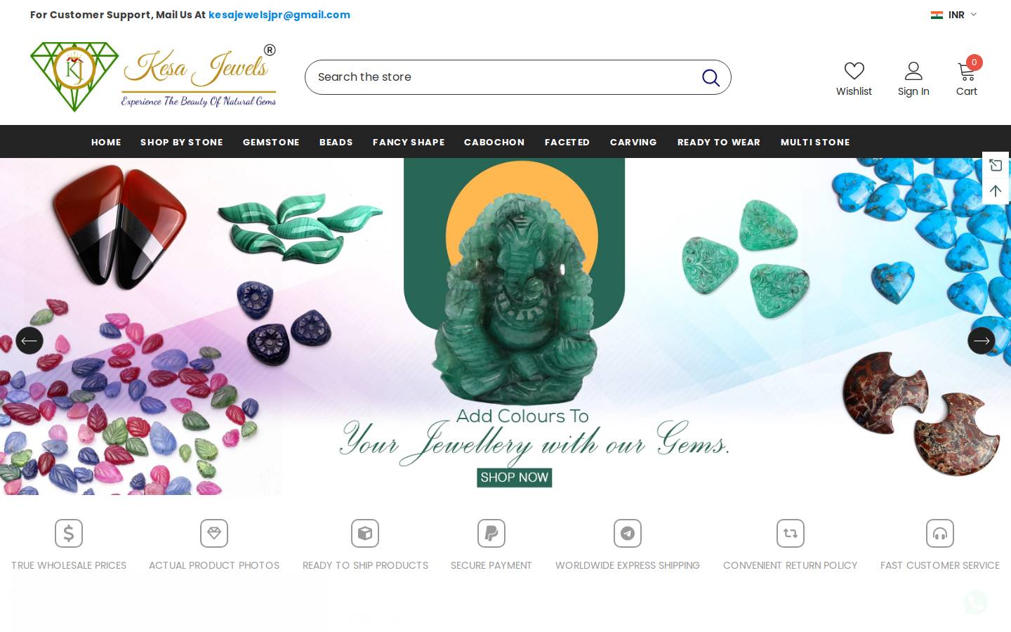 kesajewels.com homepage screenshot
