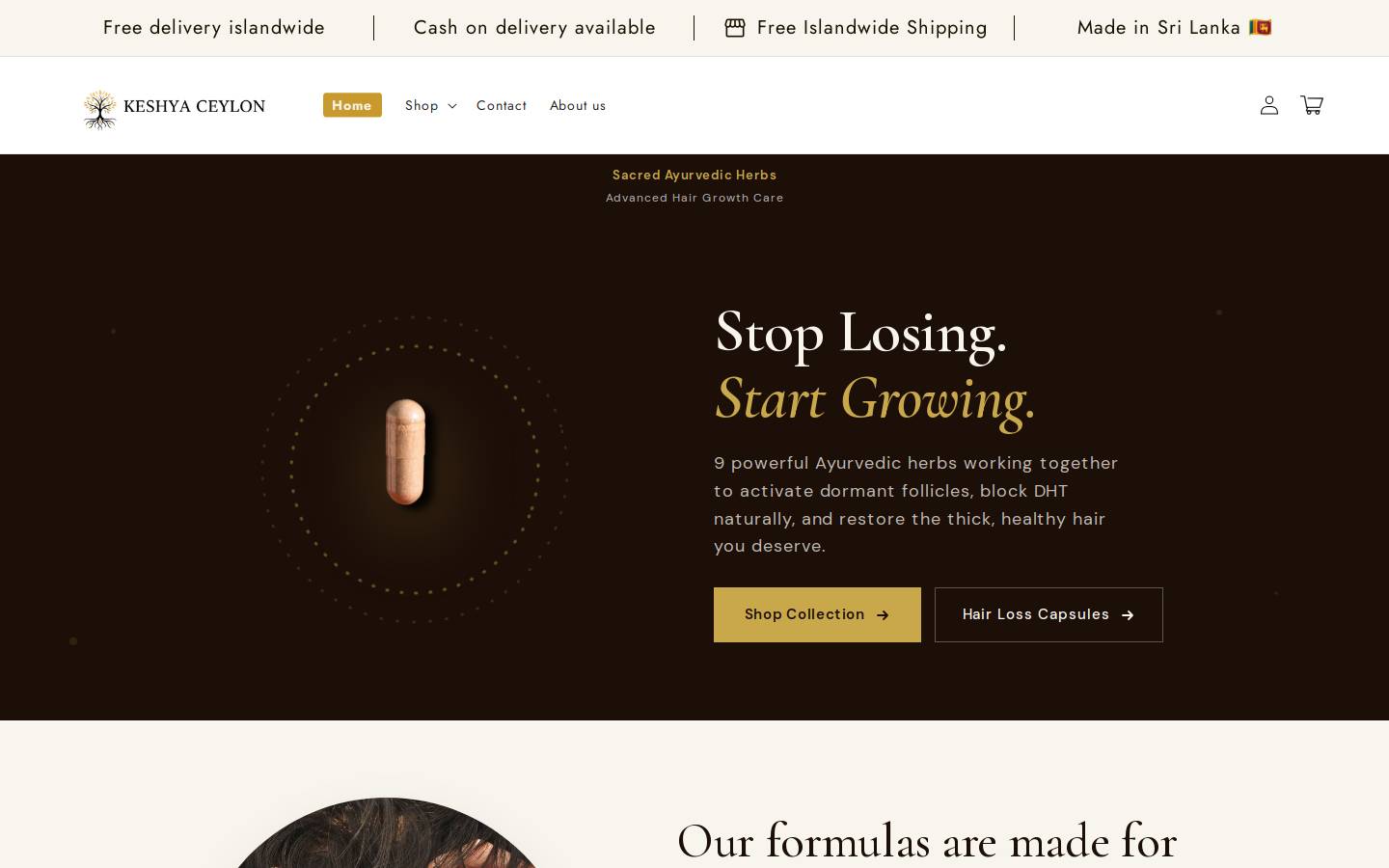 keshyaceylon.com homepage screenshot