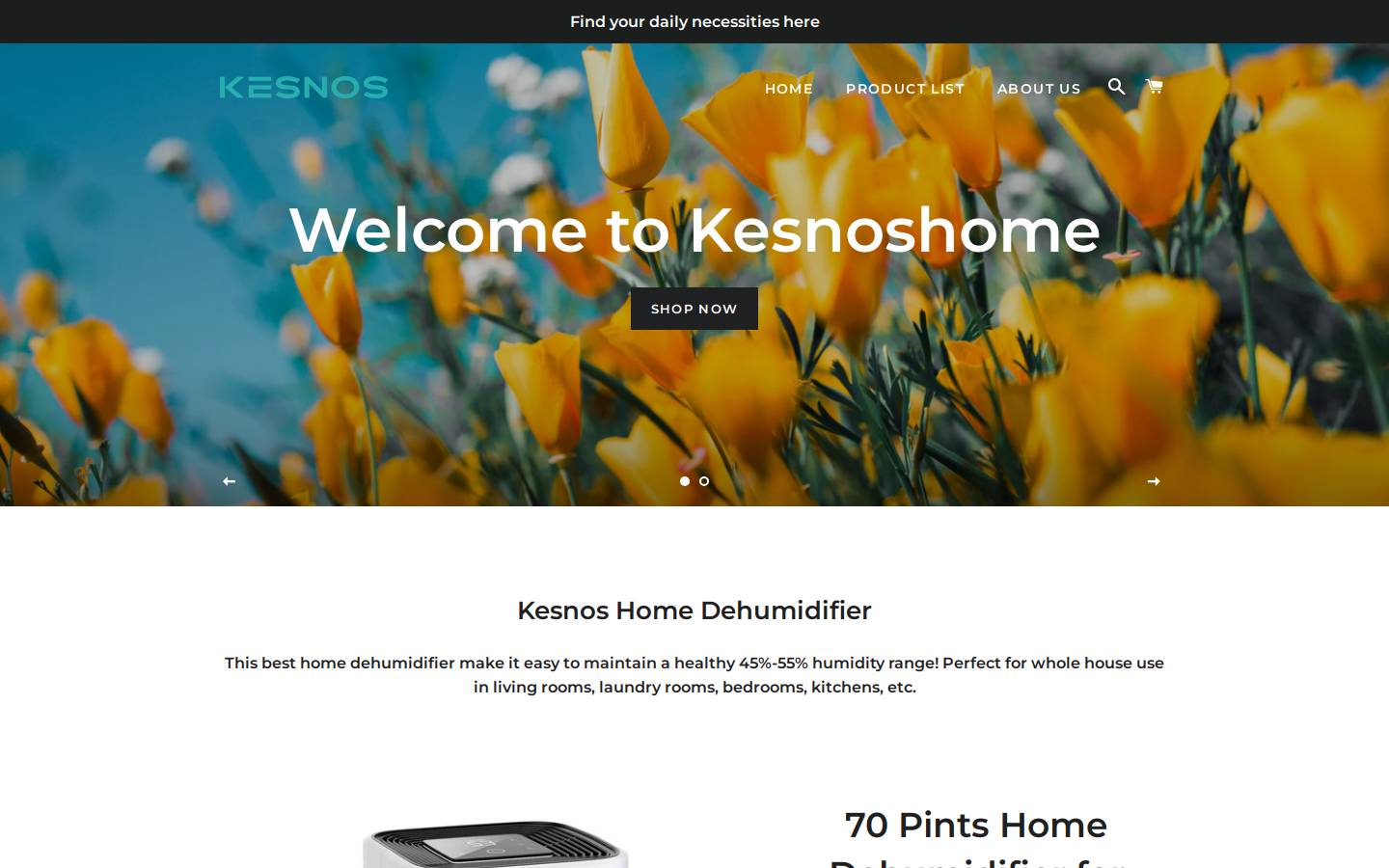 kesnoshome.com homepage screenshot