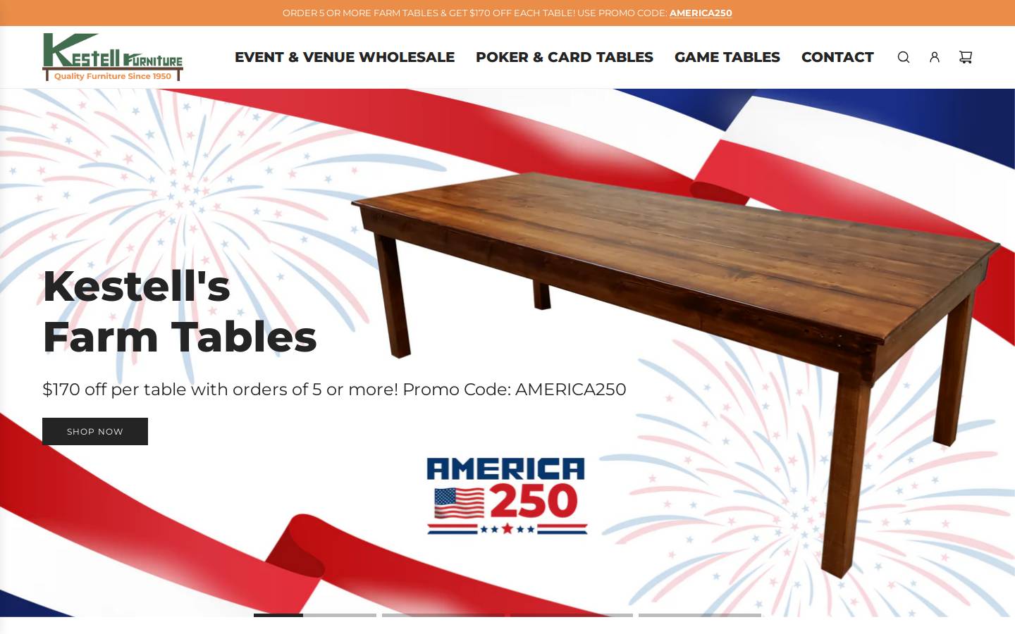 kestellfurniture.com homepage screenshot