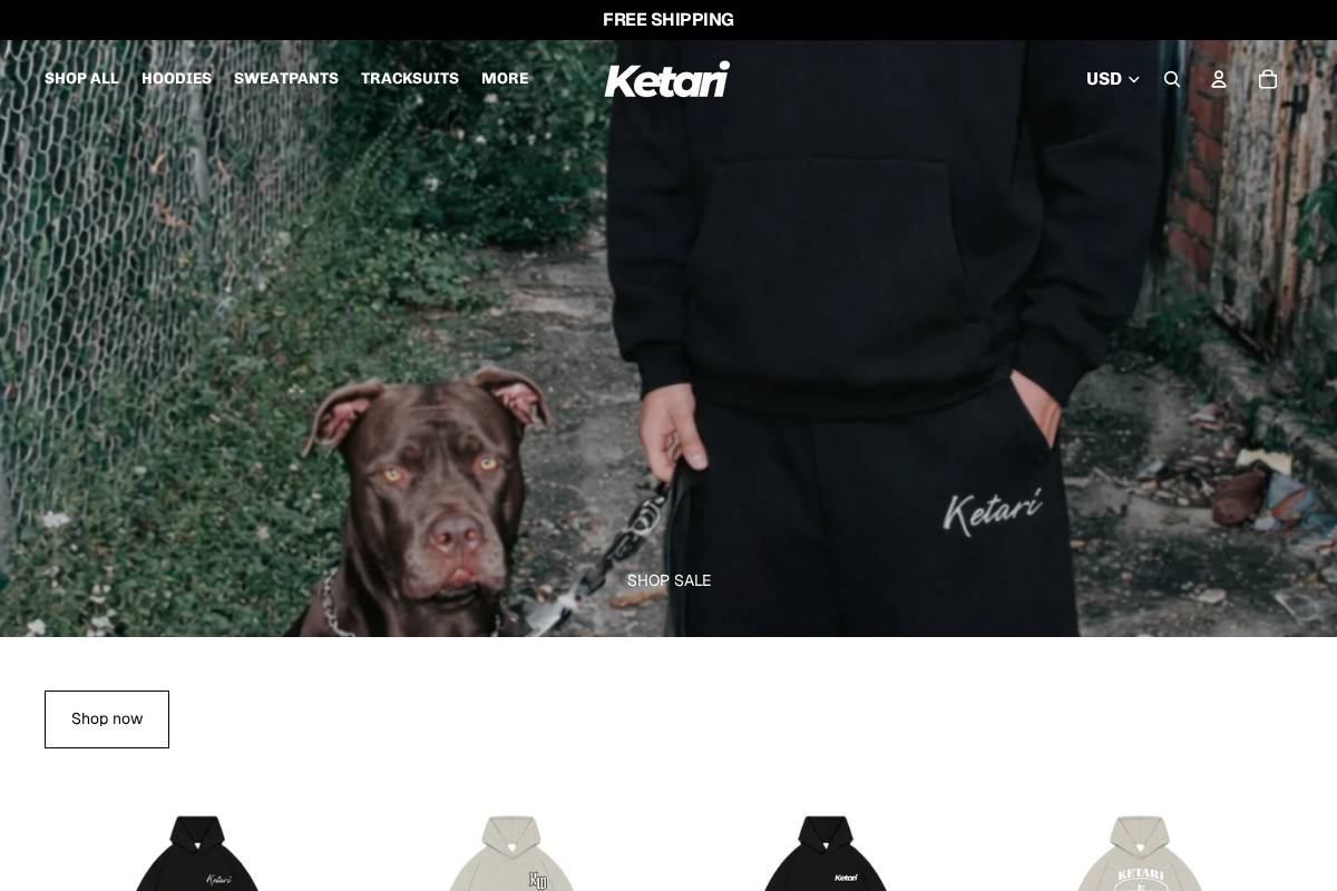 ketariwear.com homepage screenshot