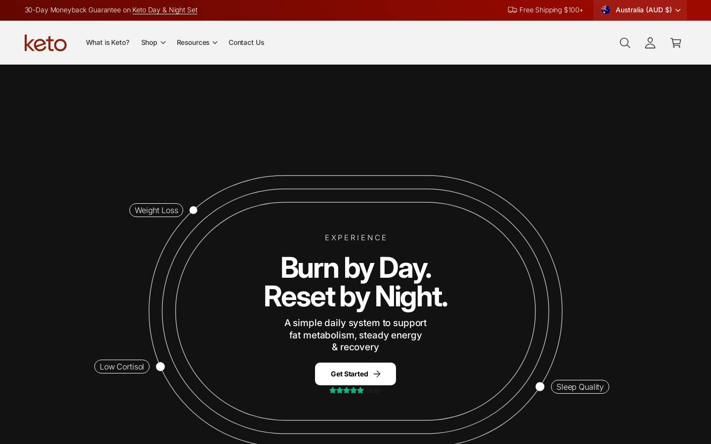 Keto homepage screenshot