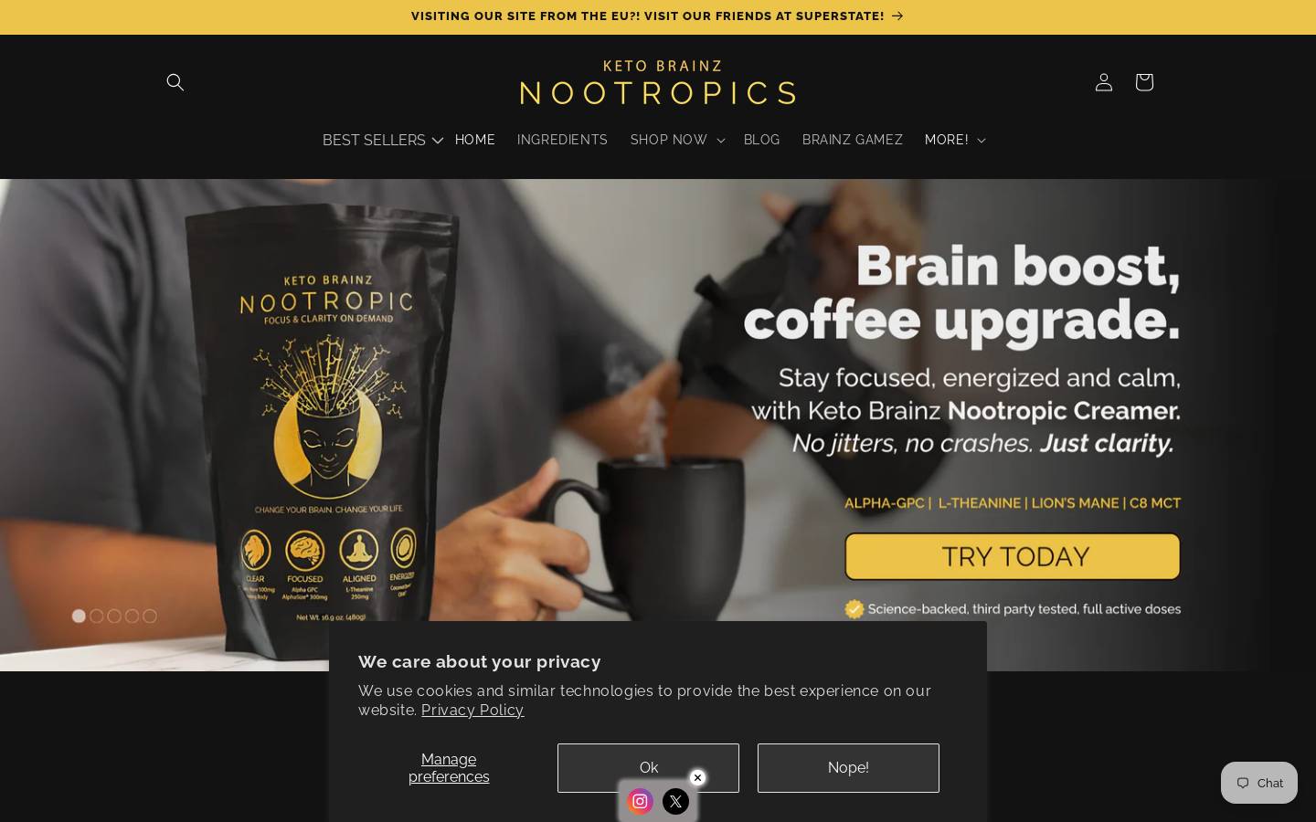 ketobrainz.com homepage screenshot