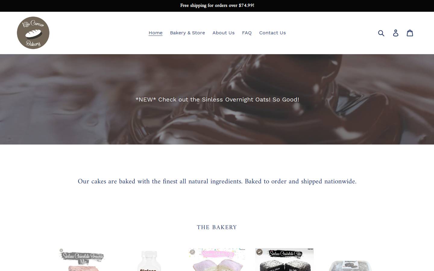 ketocornerbakery.com homepage screenshot