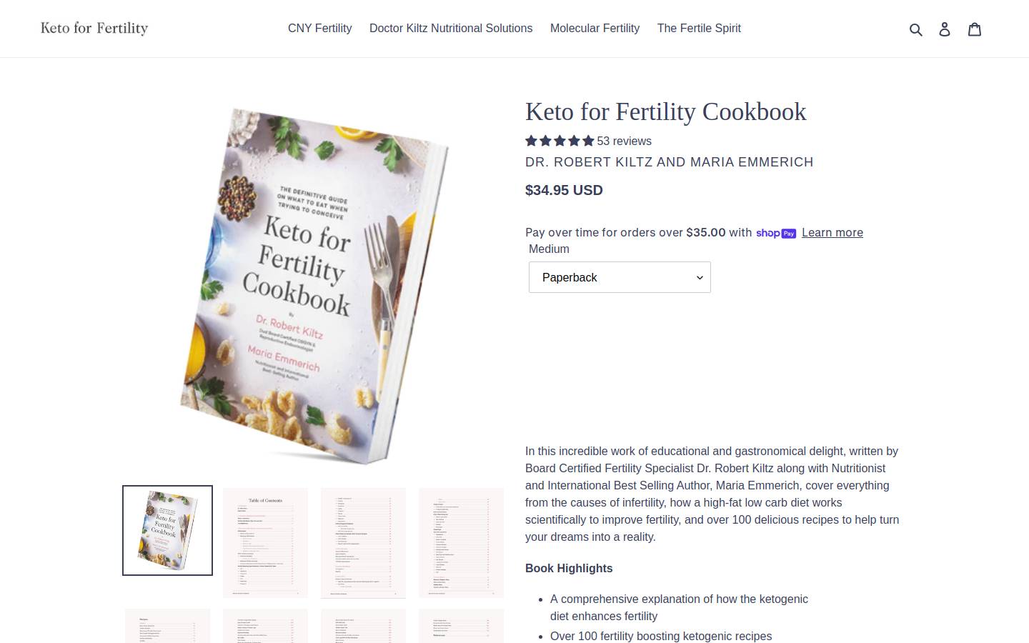ketoforfertility.co homepage screenshot