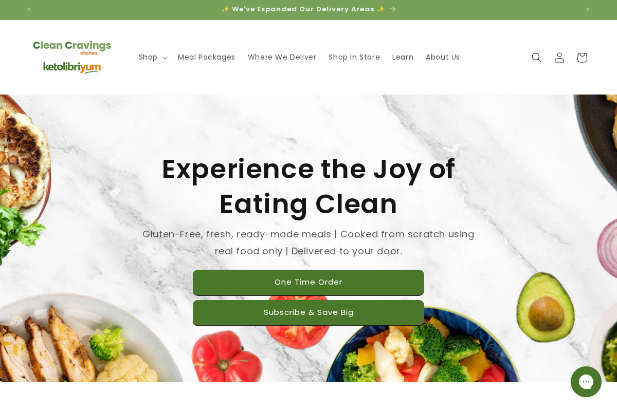 Clean Cravings Kitchen homepage screenshot