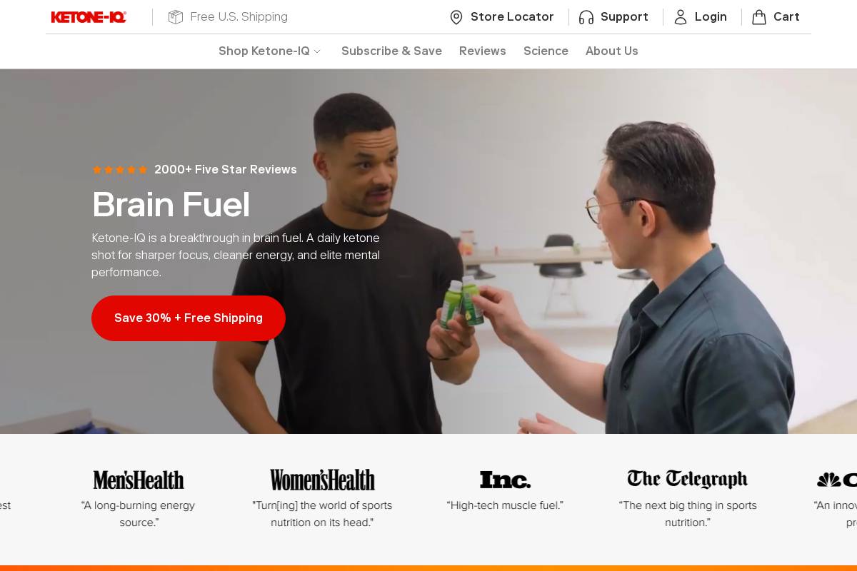 Ketone homepage screenshot