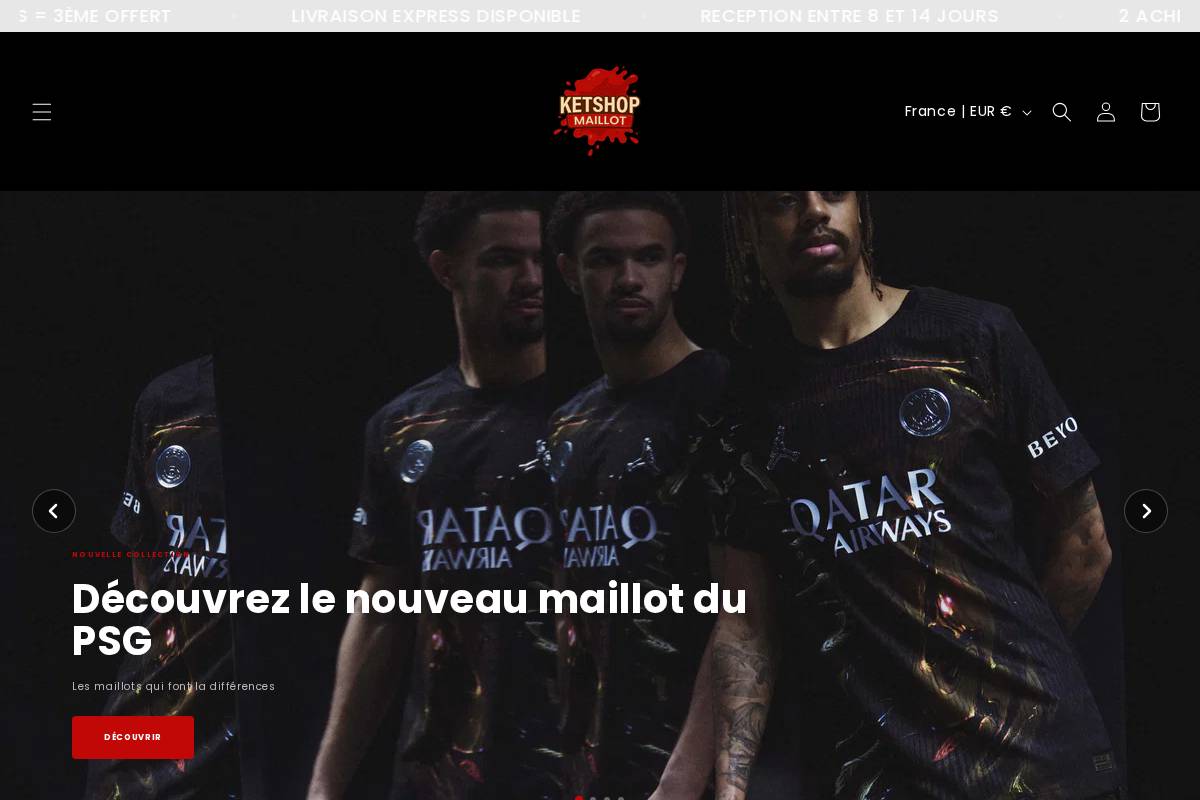 Ketshopmaillot homepage screenshot