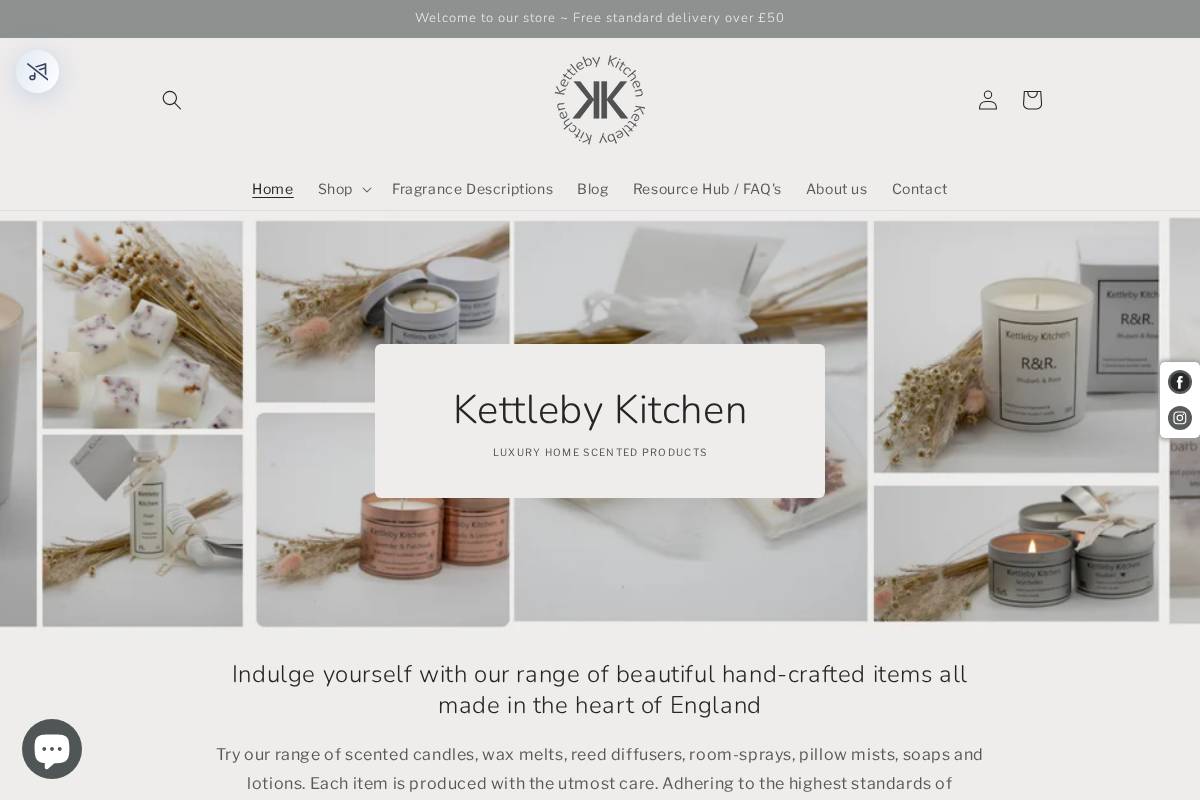 Kettleby Kitchen homepage screenshot