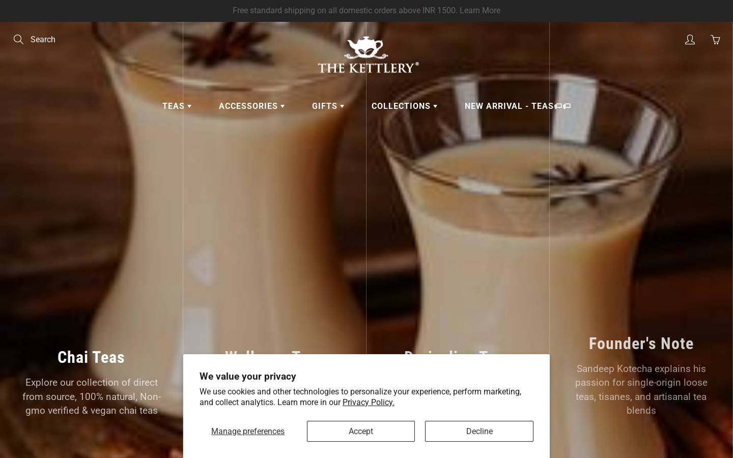 kettlery.in homepage screenshot