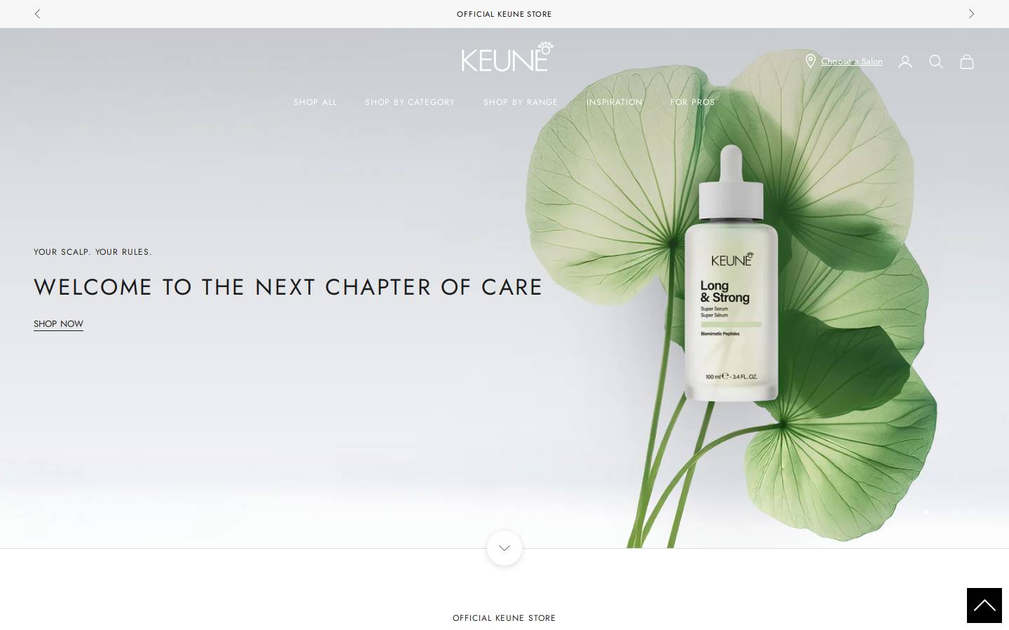 keune.co.nz homepage screenshot
