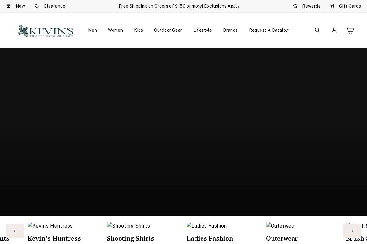 Kevin's Fine Outdoor Gear and Apparel homepage screenshot