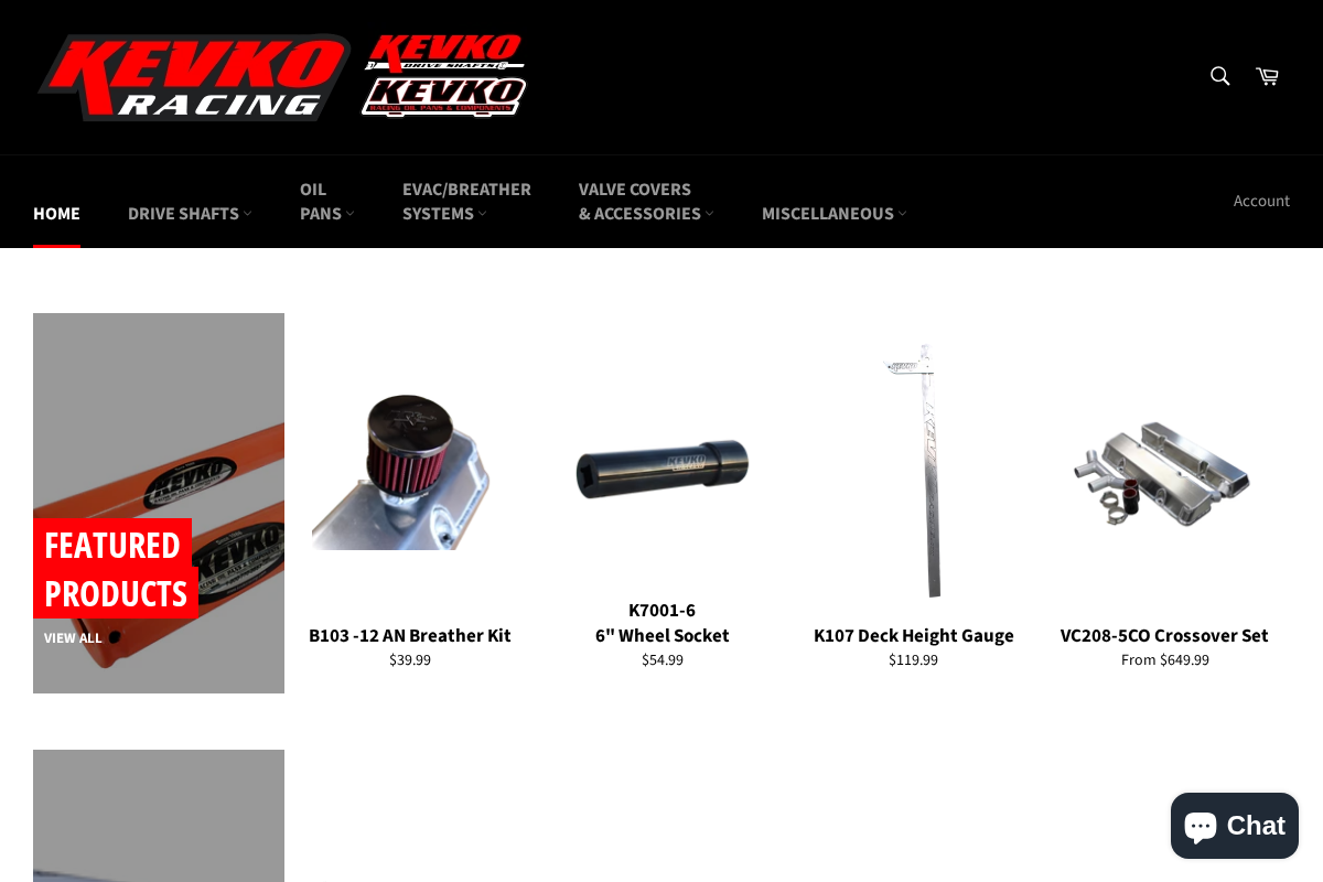 kevkoracing.com homepage screenshot