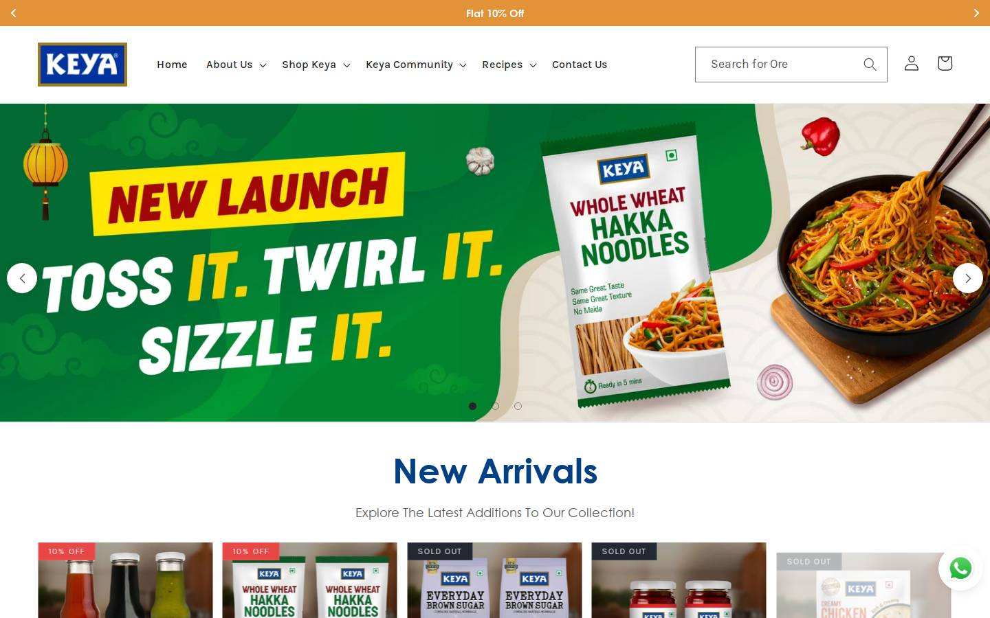 keyafoods.com homepage screenshot