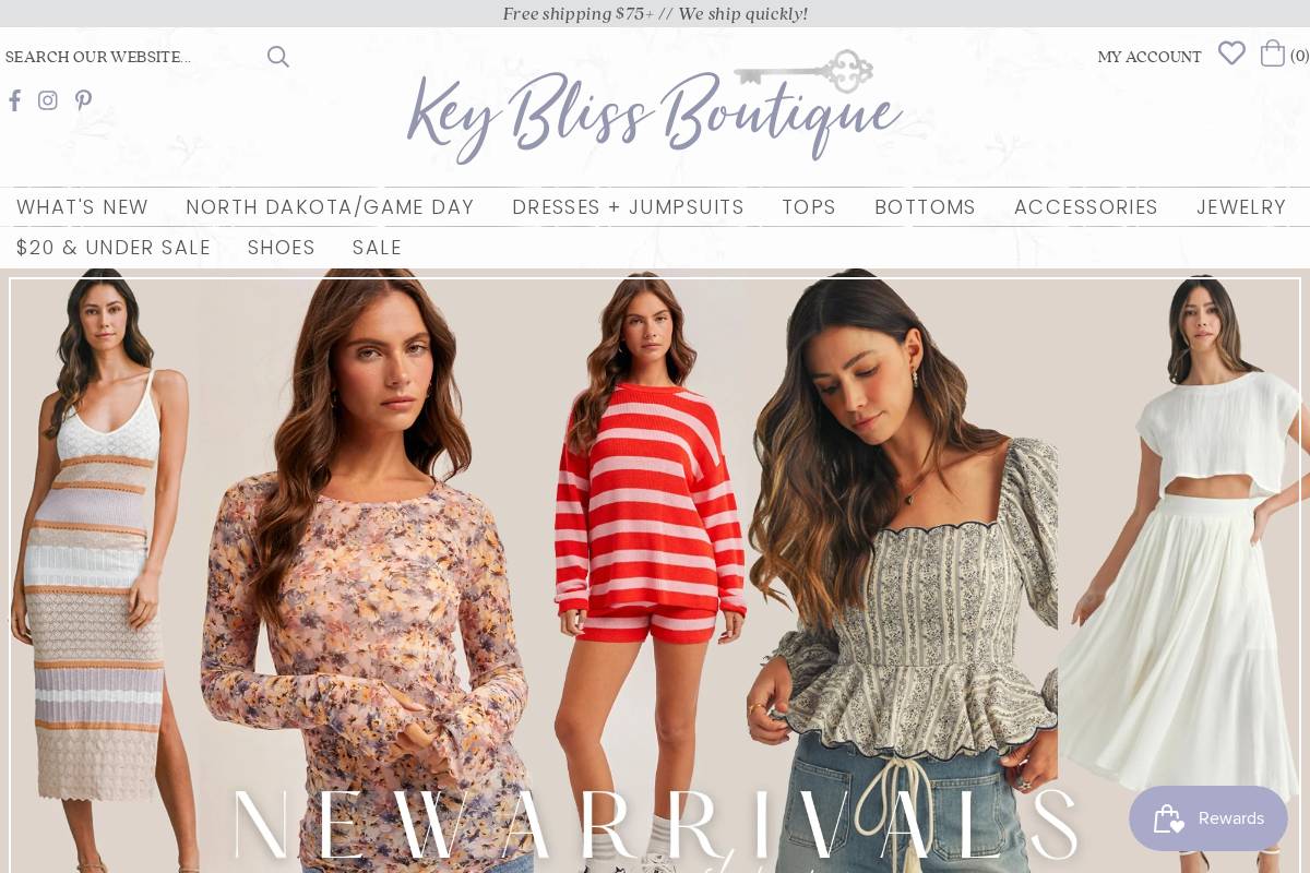 keyblissboutique.com homepage screenshot