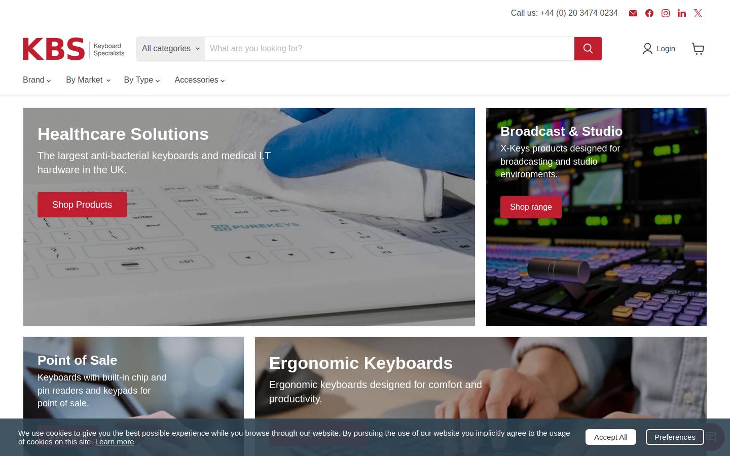 keyboardspecialists.co.uk homepage screenshot