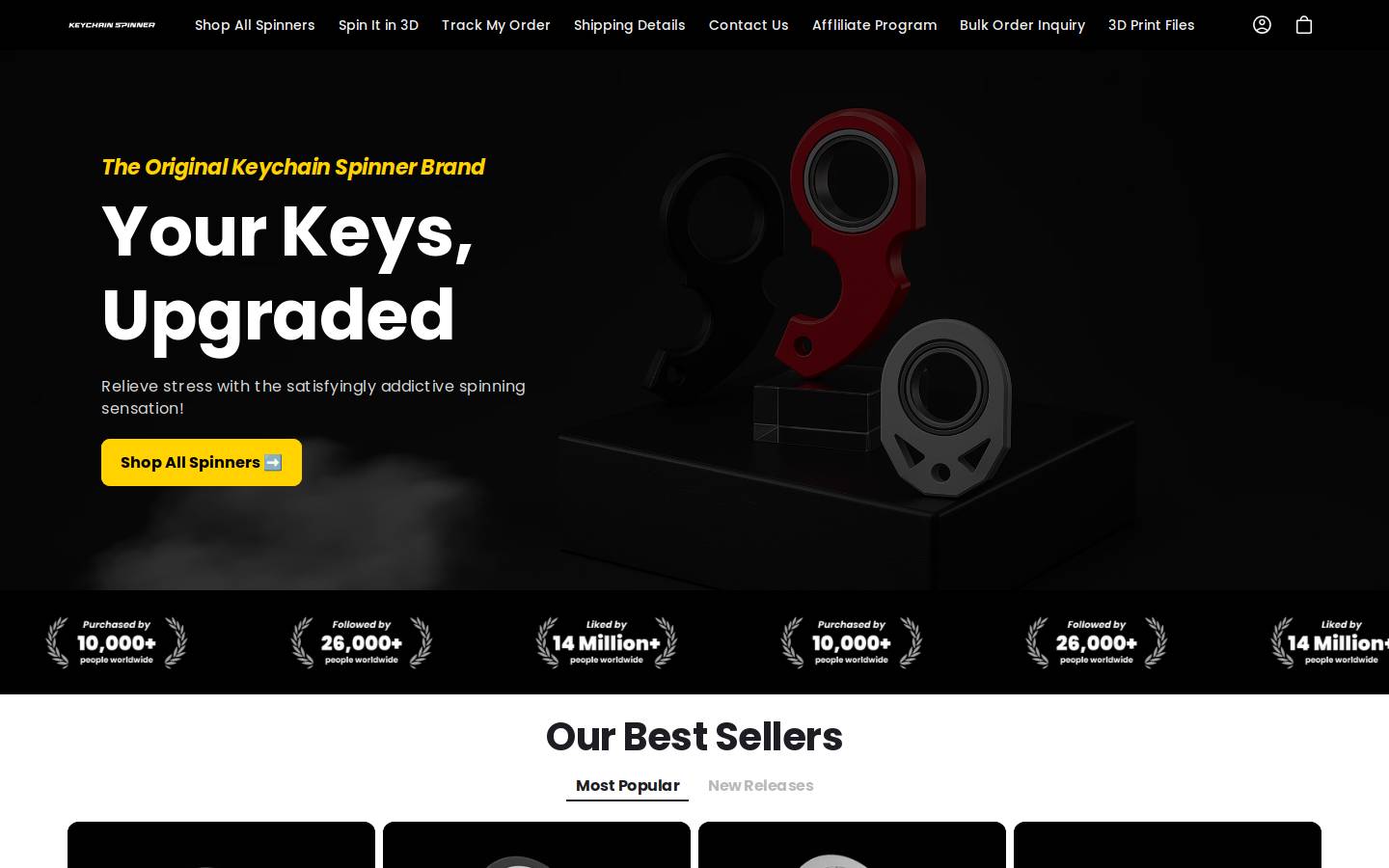keychainspinner.com homepage screenshot
