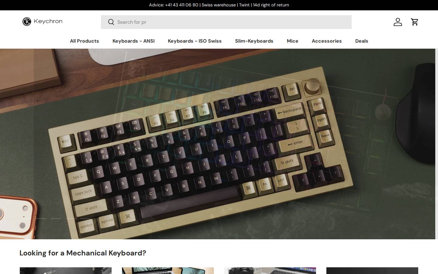 Keychron homepage screenshot