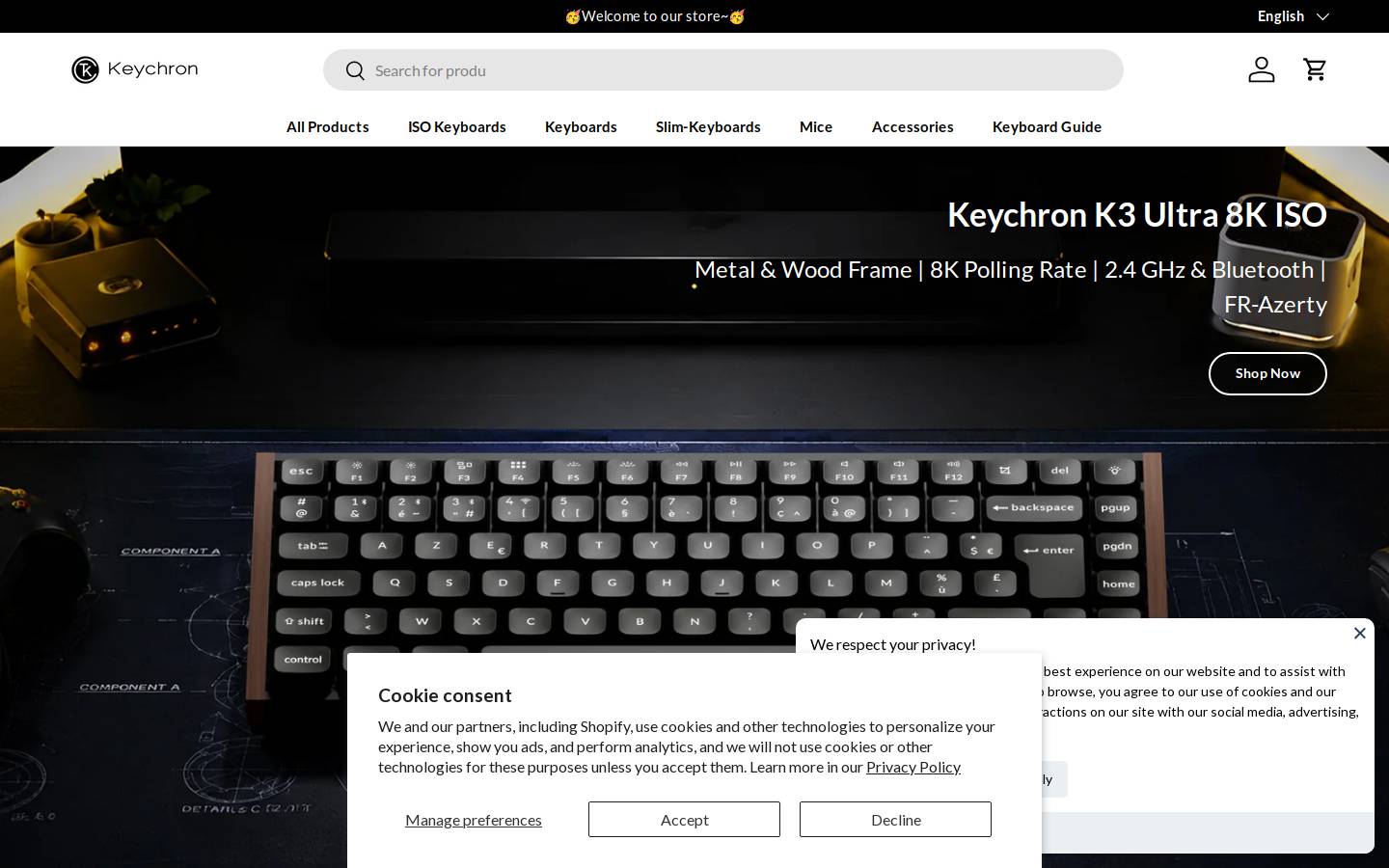 Keychron homepage screenshot