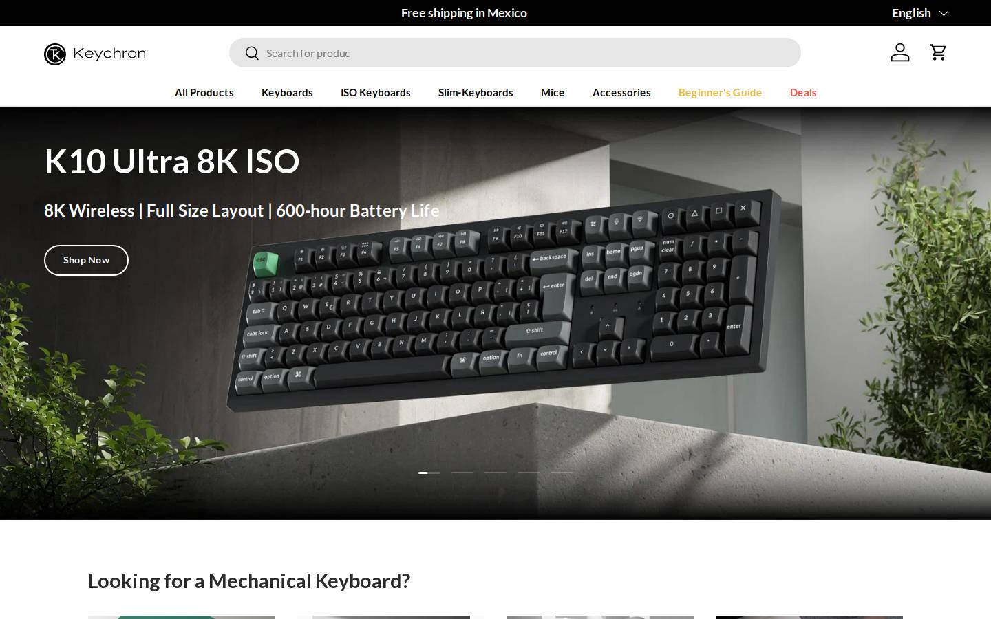 Keychron homepage screenshot