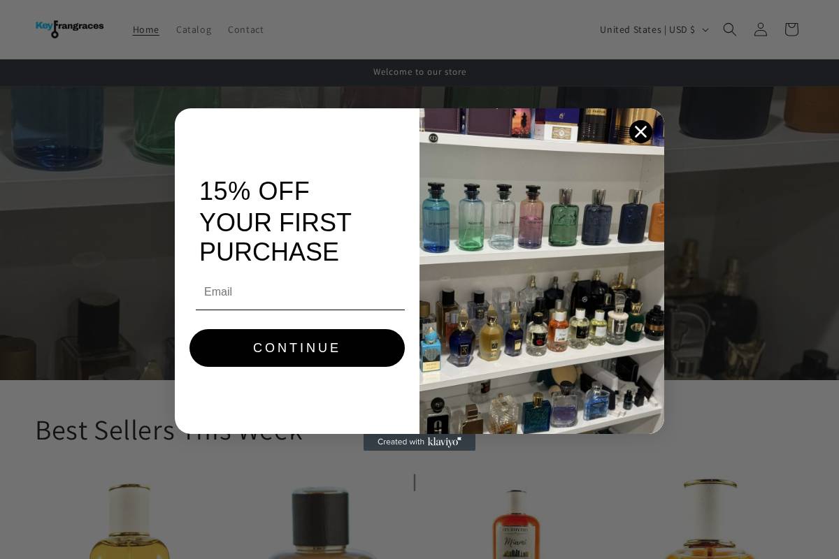 keyfragrance.com homepage screenshot
