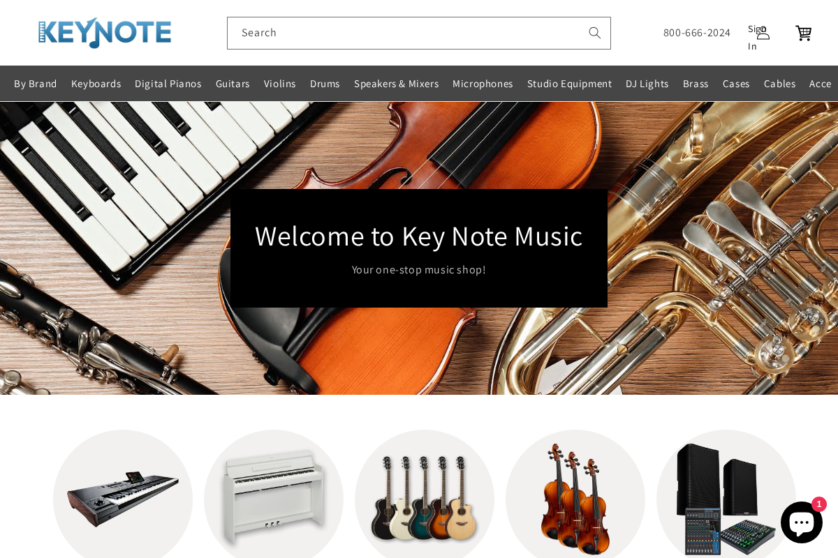 Key Note Music homepage screenshot