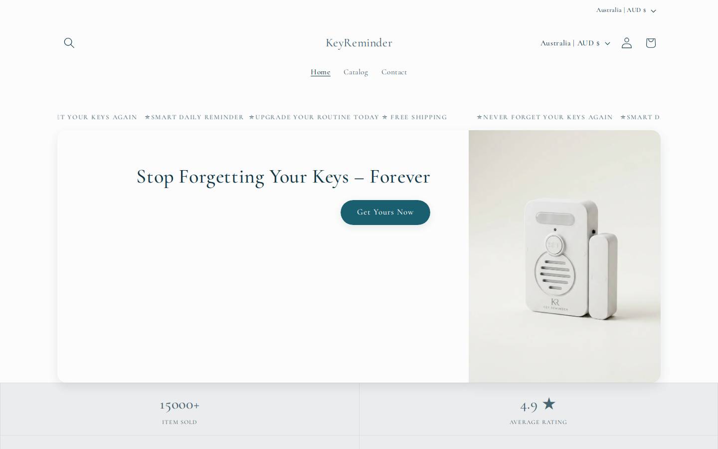 keyreminder.com homepage screenshot