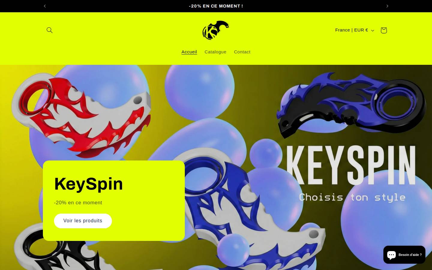 keyspin-store.fr homepage screenshot