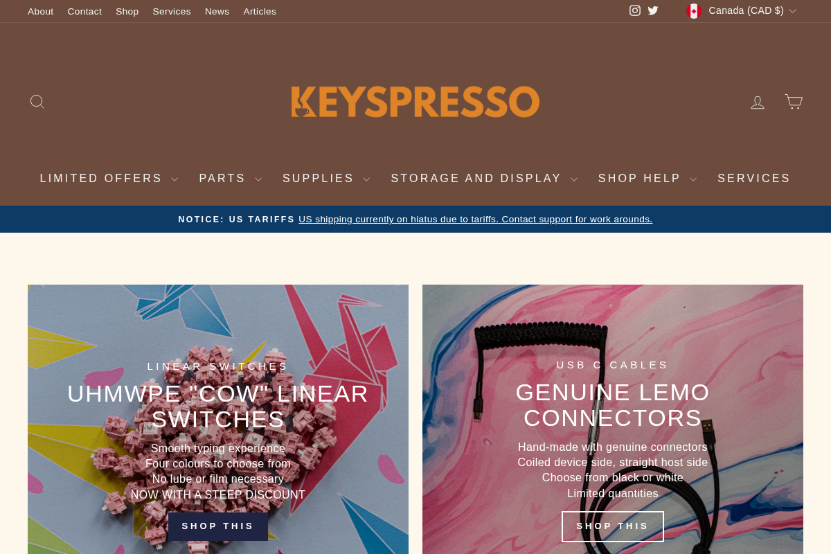 Keyspresso homepage screenshot