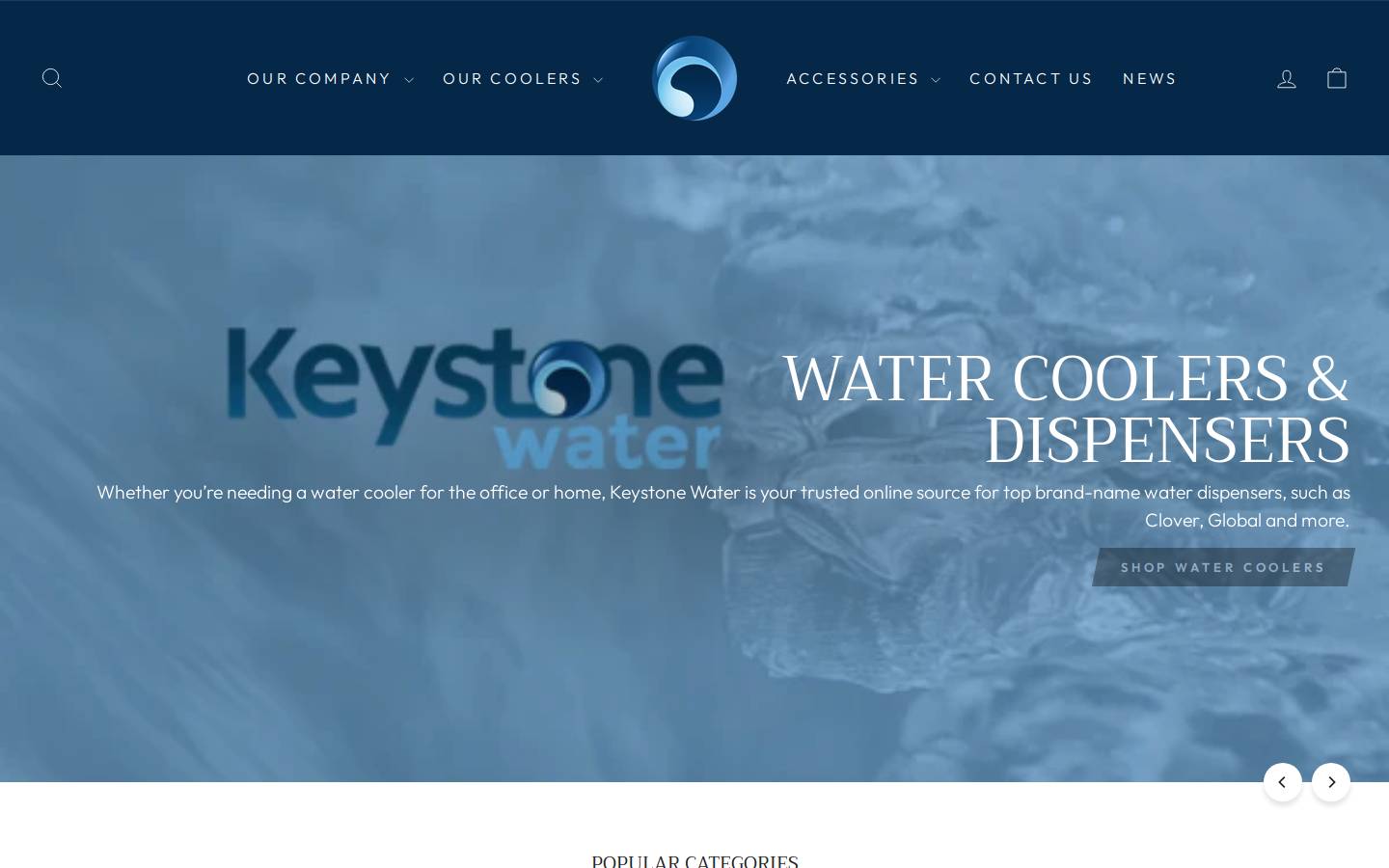 keystonewater.com homepage screenshot