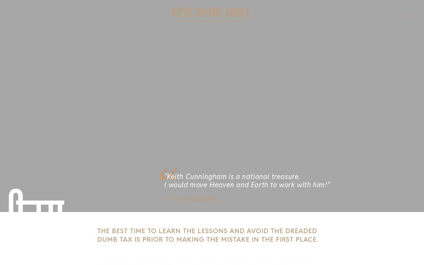 keystothevault.com homepage screenshot