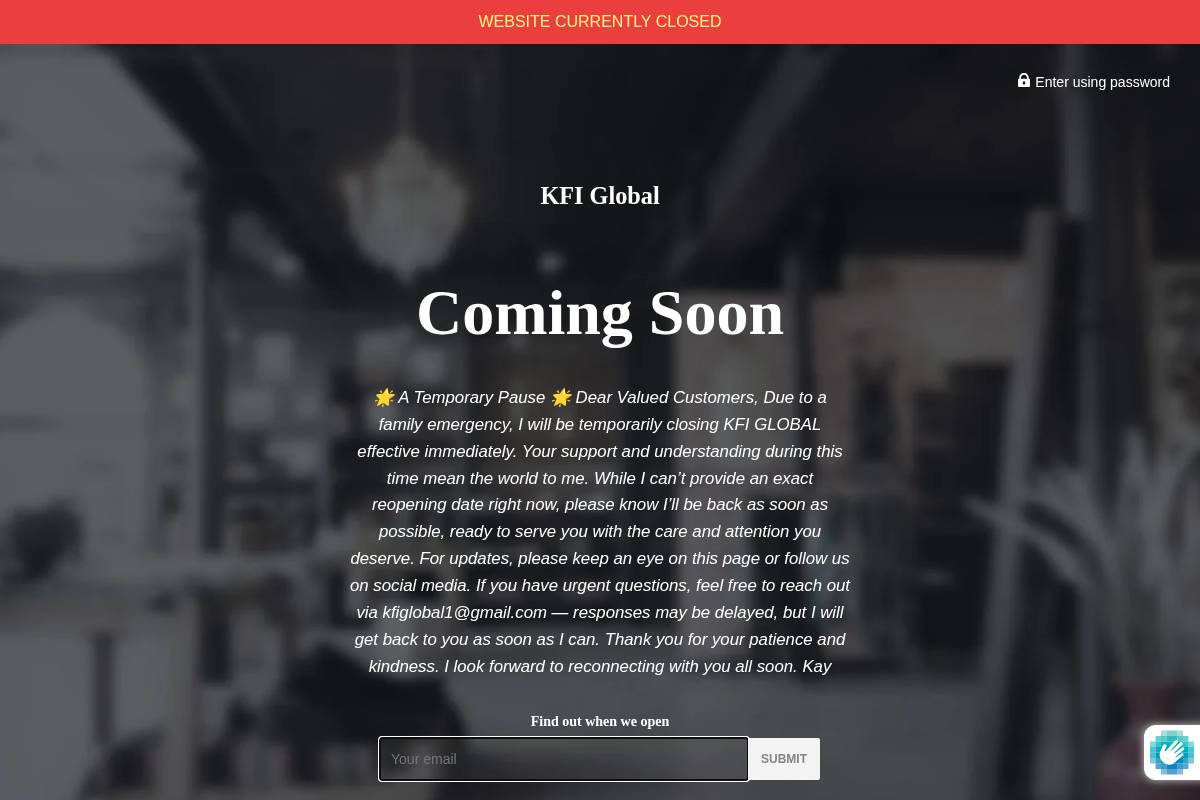 kfiglobal.com.au homepage screenshot