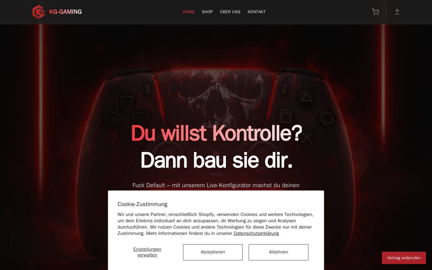 Kg Gaming homepage screenshot