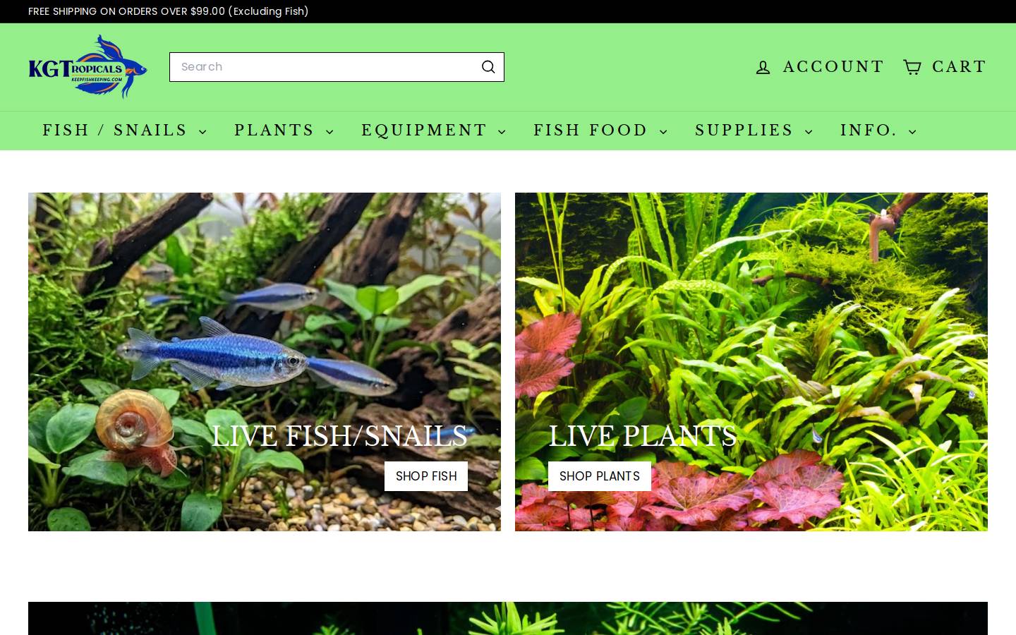 kgtropicals.com homepage screenshot