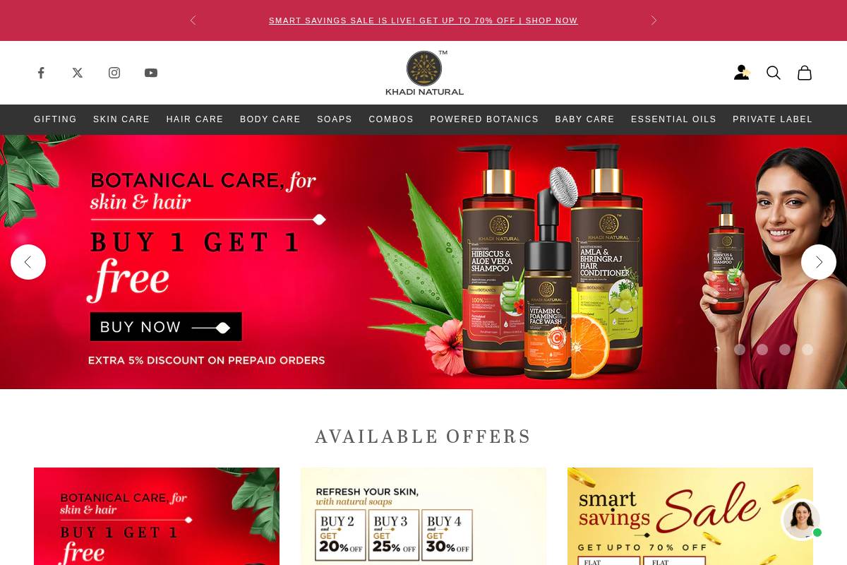 khadinatural.com homepage screenshot