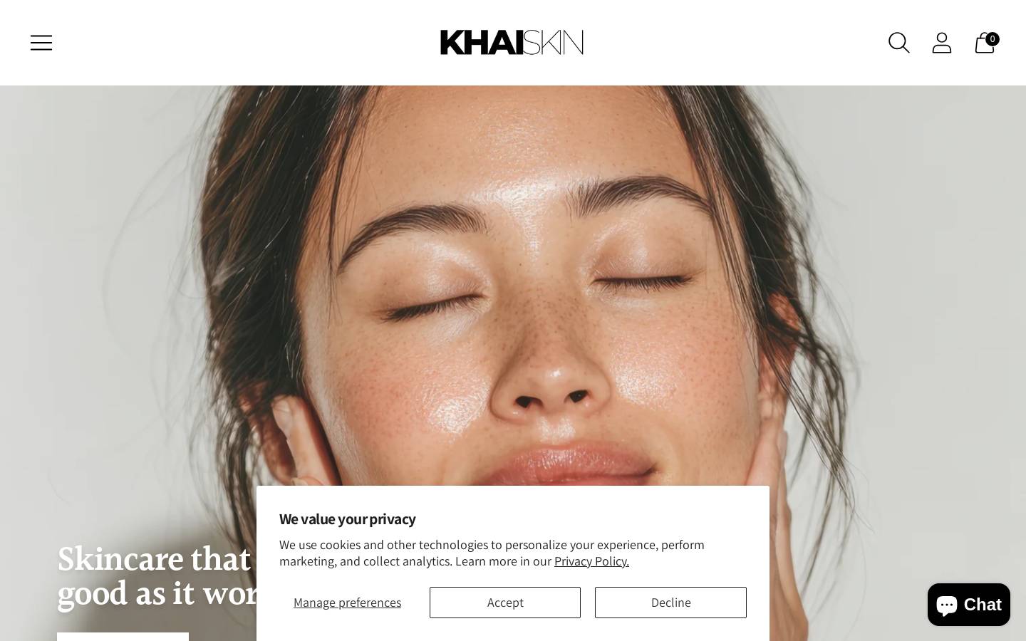 khaiskin.com homepage screenshot